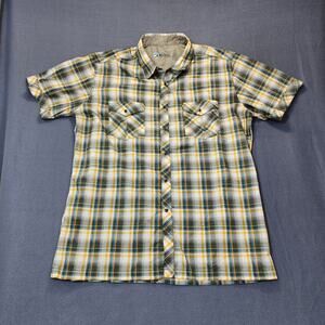 Kuhl Eluxur Mens Shirt Large Pearl Snap Plaid Western Gorpcore Hiking Outdoors